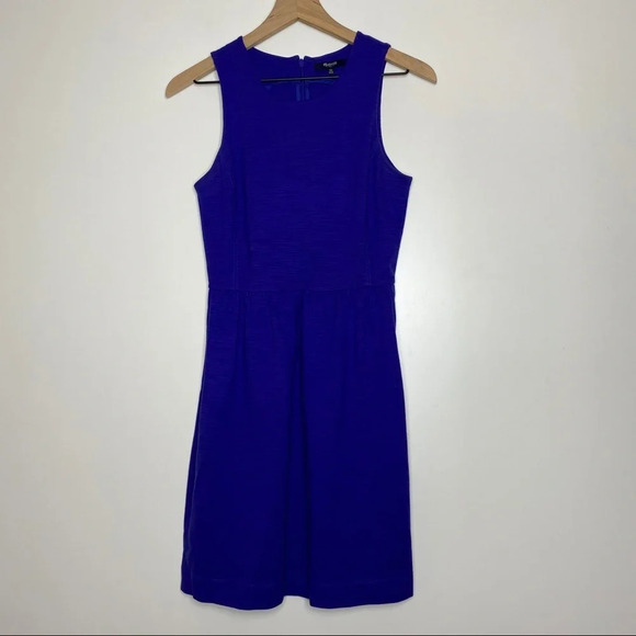 Madewell Fit and Flare Mini Dress in blue - Picture 2 of 5
